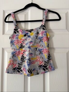 FP Movement by Free People Floral Tank Top - White, Pink, Blue, Yellow, Black